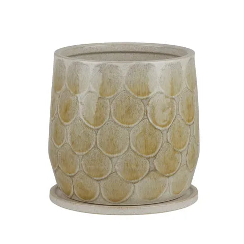 Eda Ceramic Pot with Saucer