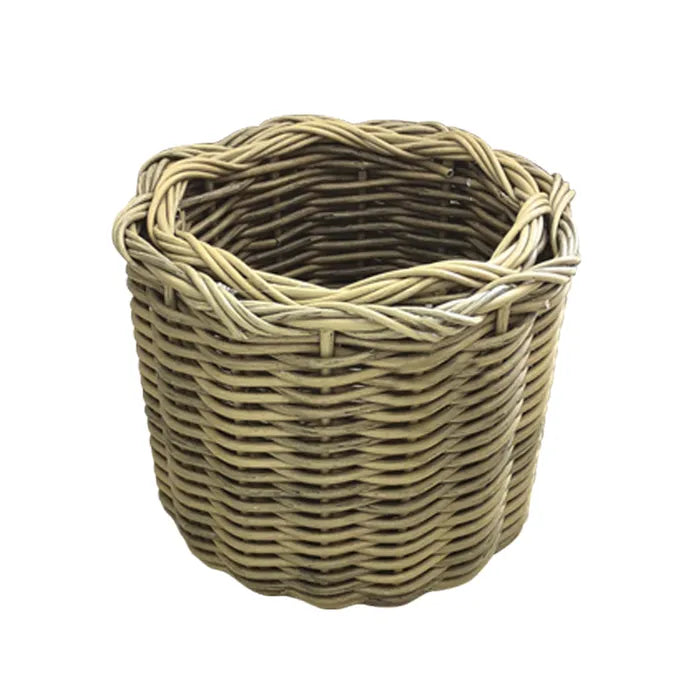 Twist Top Rattan Basket